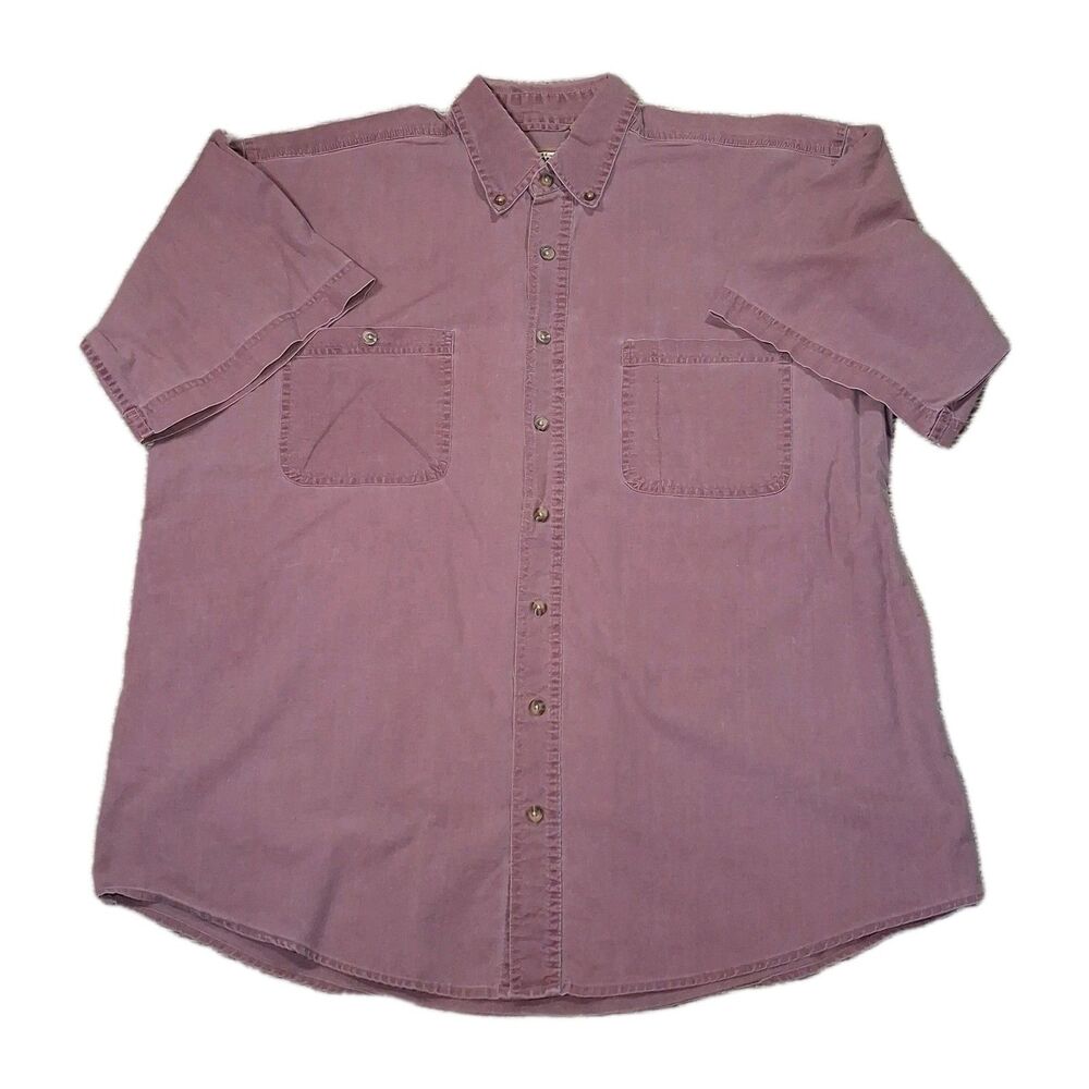 ​CE Schmidt Workwear Shirt Mens LT Large Tall Purple Solid Cotton Short...
